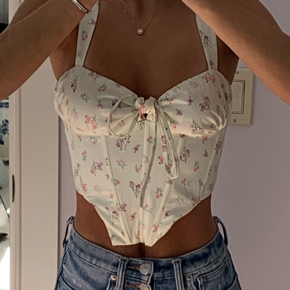 Yellow Floral Bustier